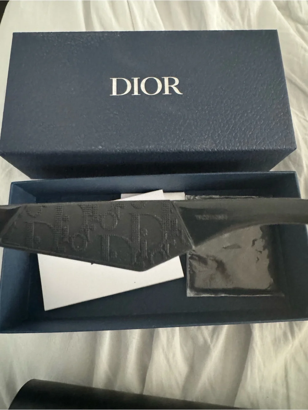 Dior Black Frame Sunglasses with Green-Blue Mirrored Lenses